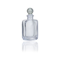 Diffuseur d'arômes de parfum transparent de 120ml personnalisé bouteille en verre carrée plate avec liège pour parfums personnalisés emballés dans un carton