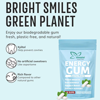 Chewing-gum énergétique à la caféine de haute qualité Service d'emballage de produits en espèces Gomme sans sucre avec une haleine fraîche de plante verte