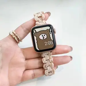 32 Colors Option Smart Watch Bands Beautiful Jewelry Crystal Bracelet Epoxy Resin Straps For Apple Watch 8/7/6/5/4/3/2/1/SE