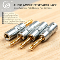 Konektor Jack Speaker YIVO XSSH Audio Grosir Tipe Sekrup Male Banana Plug Berlapis Emas Kuningan untuk Amplifier Audio