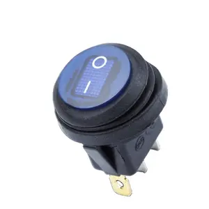 Bule/Green/Red Led KCD1 Round Rocker Switch IP65 Waterproof 12V 3Pin SPST ON OFF Marine Boat Rocker Switch With 20mm Diameter