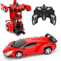 Mobil transformasi 1:18, mobil akrobat Robot Rc 2.4g listrik Remote Control 4wd Off Road Drift 360 derajat putaran hadiah untuk mainan anak-anak