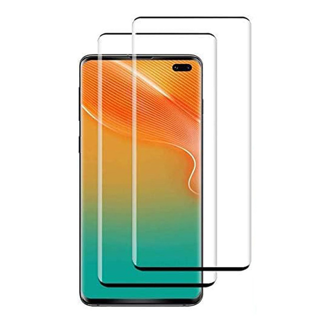 Anti-Scratch Bubble-Free Mobile Protective Film 9H Full Glue Curved Tempered Glass Screen Protector for Samsung S10 Plus
