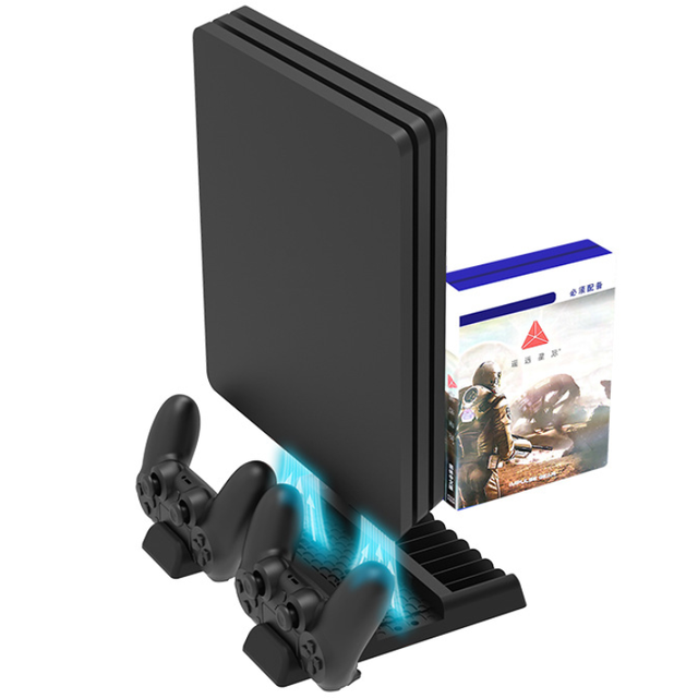 Game Controller Charging Dock Station for PS4 Pro Slim MOVE Console Cooling Fan