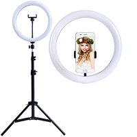 Anneau lumineux LED portable pour selfie, photographie et maquillage, 10 pouces, avec télécommande, support de téléphone et trépied, alimentation USB
