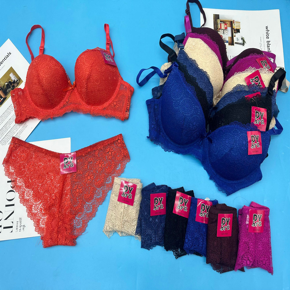 1.68 Dollar Model CGT089 Bra Size 36-46C Cup Comfortable Teen Girl Plus-Size Breathable Lace Women Bra Set With Colors