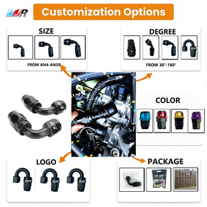 Nouveau connecteur femelle en aluminium AN3 haute performance BJR, extrémités <span class=keywords><strong>de</strong></span> <span class=keywords><strong>tuyau</strong></span> PTFE CNC à 45 degrés pour pièces <span class=keywords><strong>de</strong></span> modification automobile - Product Image 3