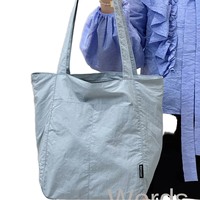 Sac fourre-tout en nylon de grande capacité, écologique, de haute qualité, tendance, réutilisable, avec fermeture éclair, bandoulière et poche