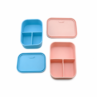Boîte à lunch en silicone moderne carrée et ronde avec couvercle hermétique, 4 tailles disponibles, compatible micro-ondes, réutilisable, boîte de rangement alimentaire en silicone