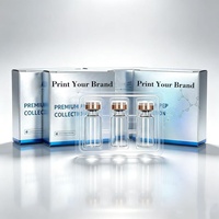 Ensemble de boîtes d'emballage pour flacons écologiques de 3 ml, 5 ml et 10 ml avec plateau, logo personnalisé en relief et revêtement UV
