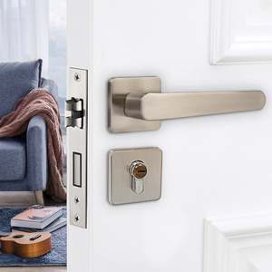 Euro tùy chỉnh khách sạn hiện đại khóa cửa thiết lập với nhôm kẽm đòn bẩy xử lý Nickel satin kết thúc nhà máy trực tiếp - Product Image 1