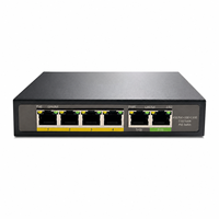 Switch Jaringan 4-Port 10/100/1000Mbps PoE Unmanaged dengan Uplink 1G +2.5G, Dukungan IEEE 802.3af/at VLAN, Kapasitas 1.6GB untuk CCTV