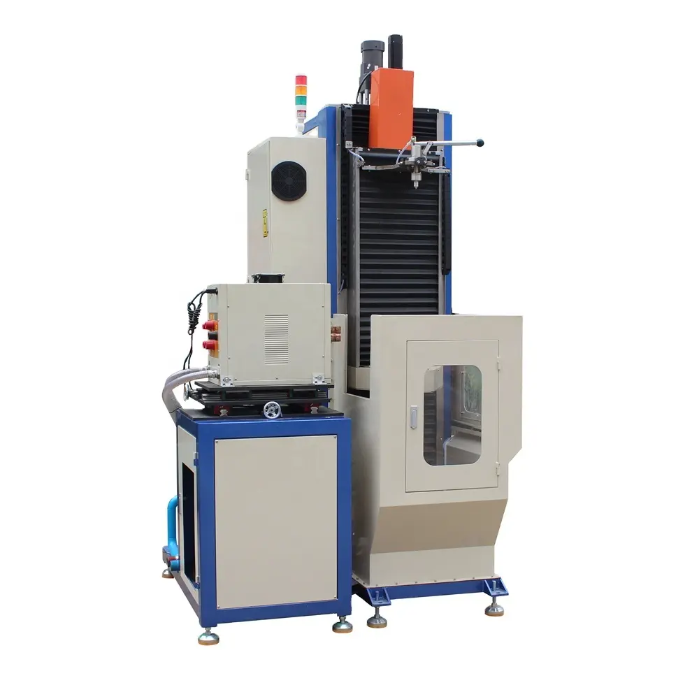 Vertical induction hardening heat treatment machine for chuck