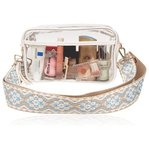 Clear Crossbody Bag Stadium Approved,Adjustable Shoulder Strap Clear Crossbody Purse for Concerts,Sports Events