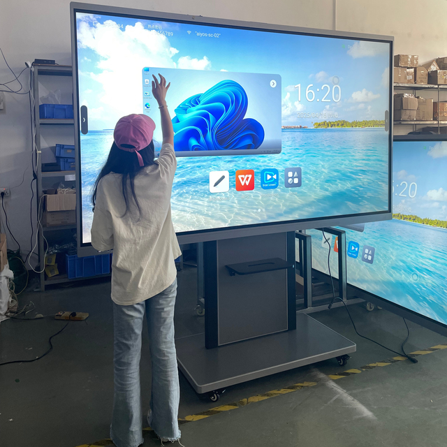 For ADV8631T Factory OEM 4K UHD Interactive Board AI Camera 8 Array Microphones Flat Panel Smart Whiteboard 86 Inch
