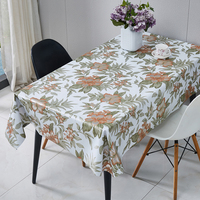 Nappe de table rectangulaire de luxe en PVC blanc platine RNPT, imprimée, anti-rayures, pour le printemps