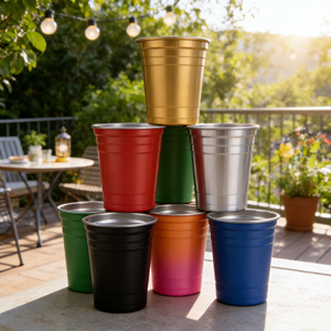 Gobelet isotherme portable en acier inoxydable avec couvercle à paille rabattable, personnalisable avec logo UV, pour fêtes, disponible en 12oz, 20oz, 24oz, 32oz, 40oz, idéal comme tasse à bière - Product Image 1