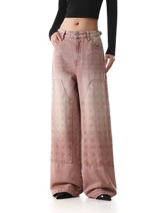 Jeans Vintage Americani di Alta Qualità, Pantaloni Lunghi Dritti da Donna, Jeans <span class=keywords><strong>Boyfriend</strong></span> con Stampa in Rilievo - Product Image 4