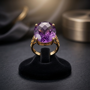 Bague en argent sterling 925 avec pierre précieuse améthyste naturelle, faite à la main, de luxe, pour homme, pour fiançailles, mariage, anniversaire, cadeau - Product Image 5
