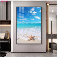 Peinture murale de paysage marin en porcelaine de cristal, art moderne pour salon, hôtel de luxe, thème coucher de soleil