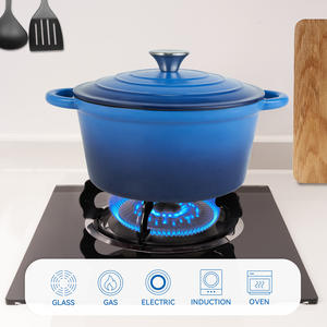 Cocotte en fonte émaillée 4,5 QT, rétention d'humidité, chauffage, fond antiadhésif en acier inoxydable, ustensiles de cuisine pour la maison et le commerce - Product Image 5
