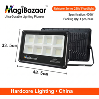 Projecteur de sécurité ultra-mince 400W SMD avec détecteur de mouvement PIR, étanche IP65 pour extérieur, éclairage de jardin LED 400 Watts