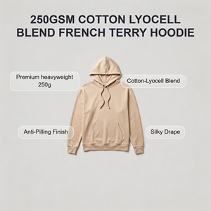 Sudadera con Capucha de Felpa Francesa para Hombre, Diseño Personalizado, Antipilling, 250GSM, Mezcla de Algodón y <span class=keywords><strong>Lyocell</strong></span>, Venta al Por Mayor, Básica - Product Image 2