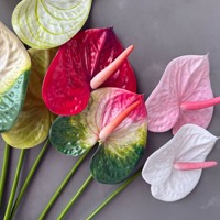 Mehrfarbiges Neues Design Großformatiges 15cm Realistisches Künstliches Anthurium Künstliche Flamingo-Lilie Einzelner Stiel für Heim Hochzeit Vasen-Dekoration