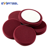 EVERTOOL Tampon de polissage en mousse bordeaux pour réparation de rayures de peinture automobile, tampon de ponçage en éponge pour éliminer les défauts les plus graves