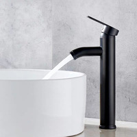 Robinet de lavabo de salle de bain moderne et minimaliste en acier inoxydable avec cartouche céramique chaud/froid et finition émaillée au four