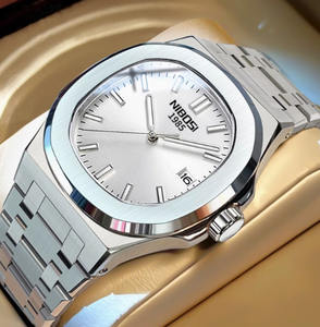 High Quality Custom Men's Stainless Steel Quartz <b>Wristwatch</b> Luxury Square Case 22mm Shanghai OEM Business Fashion Design 5BAR - Product Image 3