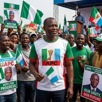 T-shirts APC Nigeria avec logo, rayures vertes, blanches et rouges, manches courtes, personnalisables avec logo sur la poitrine, pour hommes, pour campagne publicitaire
