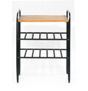 Étagère à chaussures à cadre en métal de taille personnalisée de haute qualité avec dessus en bois stockage multicouche support de chaussures peu encombrant pour salle de sport à domicile - Product Image 5