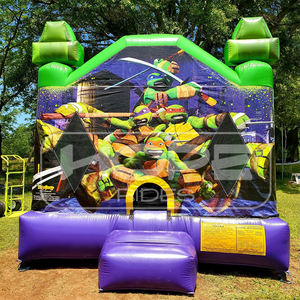 Tortues Ninja commerciales thème de dessin animé maison de <span class=keywords><strong>rebond</strong></span> gonflable château plein d'entrain videur sautant à vendre - Product Image 1