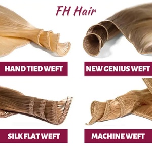 Suministro DE FÁBRICA DE FH Color gris Extensiones de cabello virgen de doble estiramiento Trama Plana Fina Recta Trama Europea Cabello humano al por mayor - Product Image 6