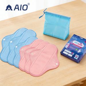 Serviettes hygiéniques <span class=keywords><strong>lavables</strong></span> AIO 6 pièces, imperméables, en tissu doux, <span class=keywords><strong>lavables</strong></span>, pour incontinence, flux abondant, serviettes menstruelles - Product Image 1