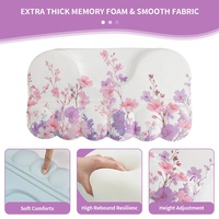 Tapis de clavier ergonomique personnalisable rose fleuri avec repose-poignets, base antidérapante en PU et silicone, et ensemble de tapis de bureau en mousse à mémoire de forme pour souris de jeu