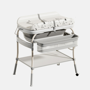 <span class=keywords><strong>Table</strong></span> à <span class=keywords><strong>langer</strong></span> 3 en 1 <span class=keywords><strong>avec</strong></span> <span class=keywords><strong>baignoire</strong></span>, station de change de couches multifonctionnelle <span class=keywords><strong>pliable</strong></span> pour bébé <span class=keywords><strong>avec</strong></span> plateau de rangement - Product Image 1
