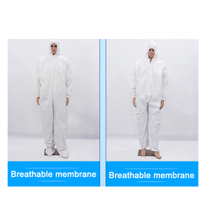 Chimique Antistatique Étanche Respirant Vêtements Jetables Salopette Industrielle PP SMS Combinaison De Protection Blanche Microporeuse - Product Image 5