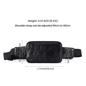 Bolso de pecho Dujiang para hombre, de cuero curtido vegetal, con cierre de cremallera, bandolera para uso diario y actividades al aire libre. - Product Image 4