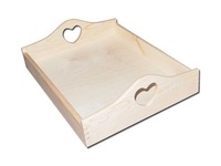 Herzförmiges Holz-Serviertablett mit Griffen für Frühstück, Wohnzimmer, Badezimmer, Schmuck oder Taschen