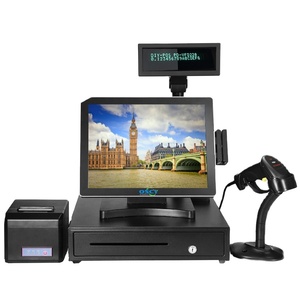 Caisse enregistreuse à écran tactile de 15 pouces, Terminal de <span class=keywords><strong>paiement</strong></span> tout-<span class=keywords><strong>en</strong></span>-un, support de caisse de point de vente, prix d'usine, - Product Image 2