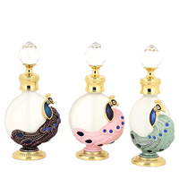 Flacon de parfum d'huile essentielle de luxe arabe de Dubaï, en alliage métallique, cristal en relief, rechargeable, design givré, contenant en verre avec bâtonnet