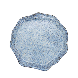 Piatto Piano Oyster Granilla 27 Cm in Ceramica Blu Maculata per Servizio da Tavola - Product Image 1