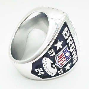 <span class=keywords><strong>1995</strong></span> Dallas Cowboys campeonato de fútbol anillo de resina plateado joyería de los hombres Material de aleación para exhibición de recuerdo memoria de ventilador - Product Image 2