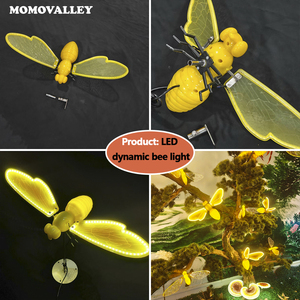 Luci decorative <span class=keywords><strong>da</strong></span> giardino a LED a forma di ape con sensore di movimento Momovalley Creative, con fili di supporto flessibili per recinzioni e arbusti, illuminazione notturna. - Product Image 2