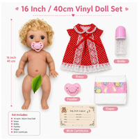 Poupée réaliste en silicone souple de 16 pouces, corps entier, fille reborn, peau 3D réaliste, princesse, poupée de simulation, à habiller, cadeau d'anniversaire pour enfants