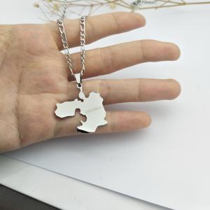 Collana con Ciondolo Mappa dell'Oromia in Acciaio Inossidabile all'Ingrosso, Gioiello con Catena Mappa Oromo, Regalo - Product Image 2