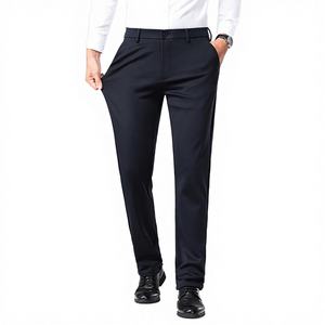Pantalones de Vestir Largos para Hombre, Corte Recto, Diseño Sólido, Color Personalizado, Cierre de Cremallera, Cintura Media, Spandex/Poliéster, OEM - Product Image 3