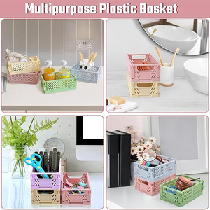 Wholesale Desk Organizer Gift Storage Colorful Collapsible Container <strong>Stackable</strong> Folding Crates Portable Kid Customized <strong>Basket</strong> - Product Image 5